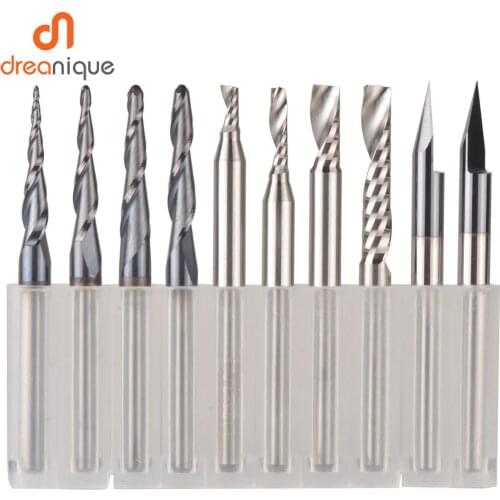 CNC Solid Carbide engraving bits milling cutter woodwork set 3.175mm 6.35mm 6mm shank router bits for carving wood tools