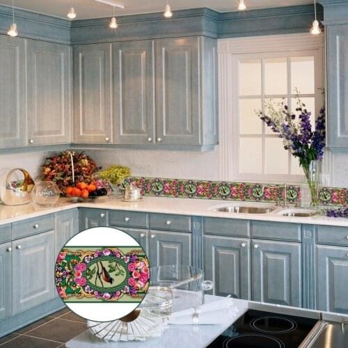 European Style Wall Stickers Kitchen Toilet Ceramic Tile Living Room Corner PVC Self Adhesive Skirting Line Home Decor 10cmx10m