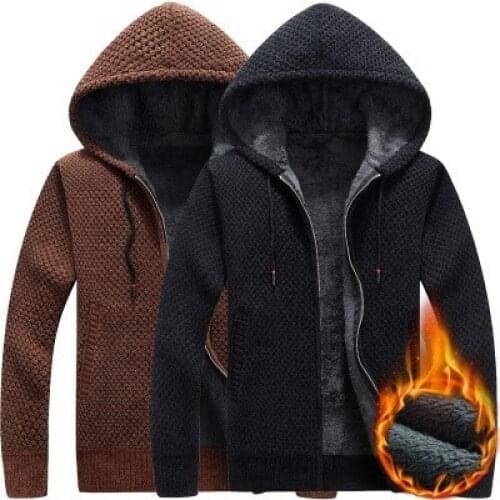 2021 New Herfst Winter Mannen Dikke Trui Truien Rits Stand Kraag Slim Fit Truien Mannelijke Gebreide Tops Trui Truien Plus Velve