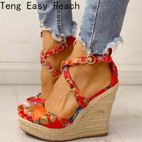 New Leisure Wedges Womens Shoes 2021 Summer Shoes Women Sandals Platform Denim Sandals Roman Sandals 34-43