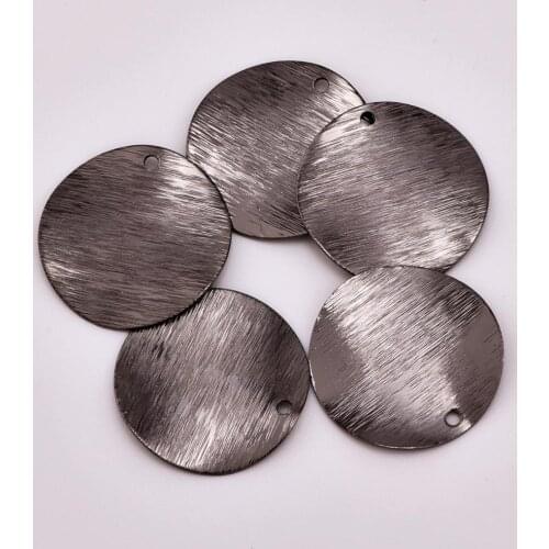 Single hole brushed wave disc pendant jewelry accessories diy handmade earring material pendant