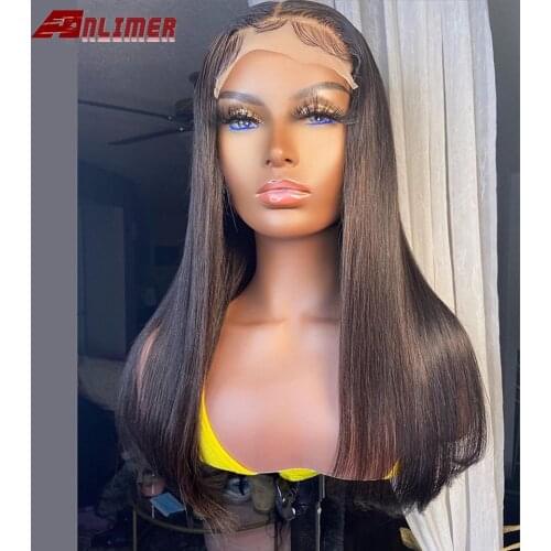 Silky Straight 5x5'' Silk Base Closure Wig 180 Density Remy HD Transparent 13x4 Lace Frontal Human Hair Wigs For Women