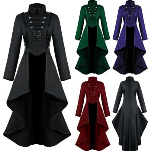 Adult Men Medieval Victorian Costume Tuxedo Gentlema Tailcoat Gothic Steampunk Trench Coat Frock Outfit Overcoat Uniform For Men