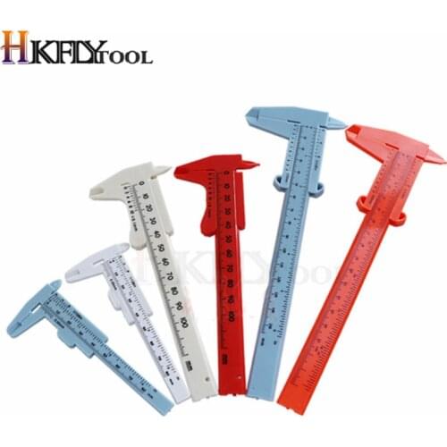 High quality 1pcs 0-80mm double rule scale plastic Vernier caliper measuring Student Mini tool ruler Gift