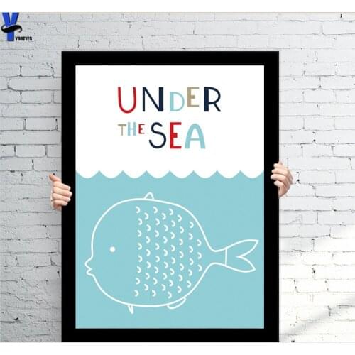 YORTYES Marine Animals Posters And Prints Wall Art Canvas Painting Wall Pictures For Kids Room YY066