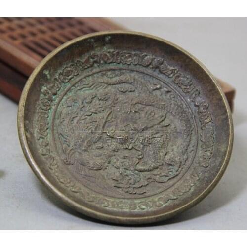 Pure bronze ware,exquisite brass,dragon,Phoenix,double dragon bowl,decoration,small cup,sculpture, multi style free