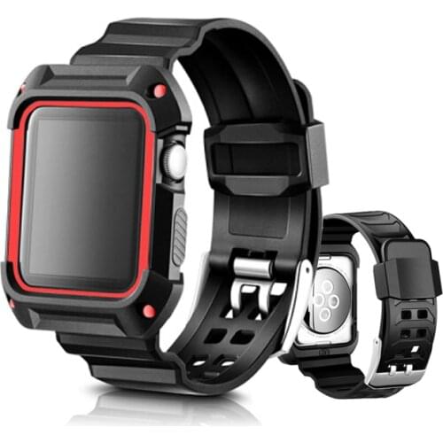 Shockproof Protective Case Watchband for Apple Watch Series 5/4/3/2/1 44mm 40mm 42mm 38mm Strap For iwatch Accessories