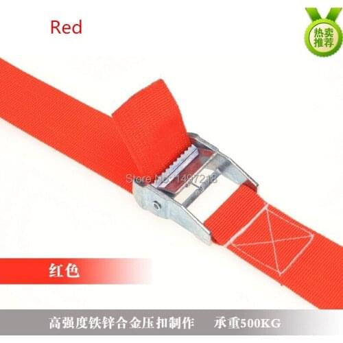 New High quality 2pcs 5cm *4meters ratchet metal cam buckle tie down luggage load strap cargo lashing belt strap Free Shipping