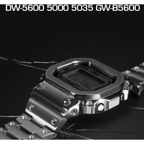 Watchband and Bezel For DW5600 GWM5610 GW5000 Metal Stainless Steel Watchband Case Frame Bracelet Accessory Repair Tool