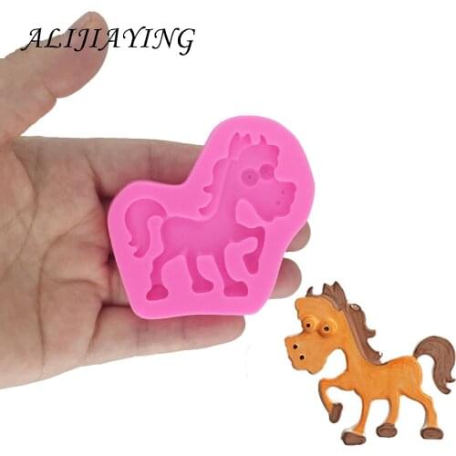 DIY Cake Tools Animal giraffe elephant horse cattle silicone mold cake decorating Gumpaste chocolate fondant mould D1352