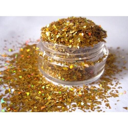 Solvent Resistant Glitter Confetti Holographic Gold Flake Glitter for Nail Polish Nail Art Crafts