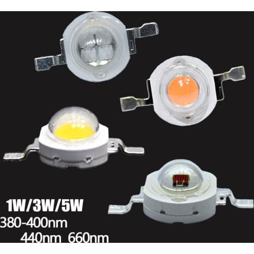 High Power 1W 3W 5W Grow light LED Bulb Light chips Full Spectrum 380-840nm Royal Blue 440nm Deep Red 660nm SMD COB Diode