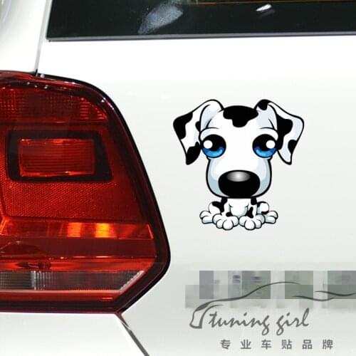 14CM*14CM Dog Dalmatian Reflective Lovely Cartoon Colorful Creative Decals Waterproof Reflective Auto Tuning Styling D15