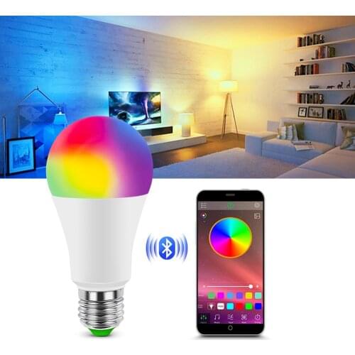 Smart LED Lamp Bluetooth 4.0 APP Control Dimmable RGBW RGBWW 15W Wireless Smart Life Music Control Lamp DIY Smart Home Lighting