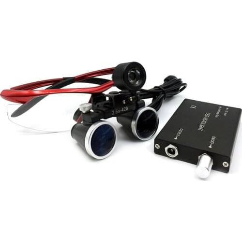 2.5/3.5X420mm Magnifying Glass Medical Magnifier Surgical Dental Loupes+3W Medical Headlight Dental Headlamp ENT Plastic Surgery