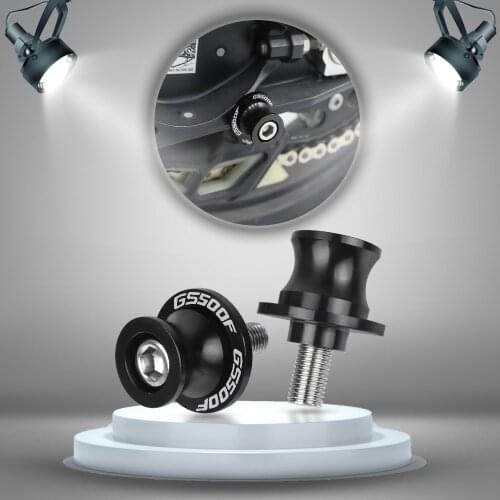 For SUZUKI GS500F GS 500 F GS 500F 2004-2009 2005 2006 2007 2008 8MM Motorcycle Swingarm Spools Stand Screws Slider WITH LOGO