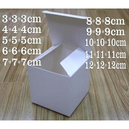200pcs White Paper Folding Boxes Small Handmade DIY Gifts Packaging cube Boxes White Cardboard Carton Boxes for Party Supplies