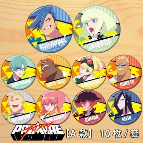 Anime PROMARE Aina Ardebit Galo Thymos Remi Puguna Varys Truss 58mm Figure Badge Round Brooch Pin Gifts Kids Collection Toy