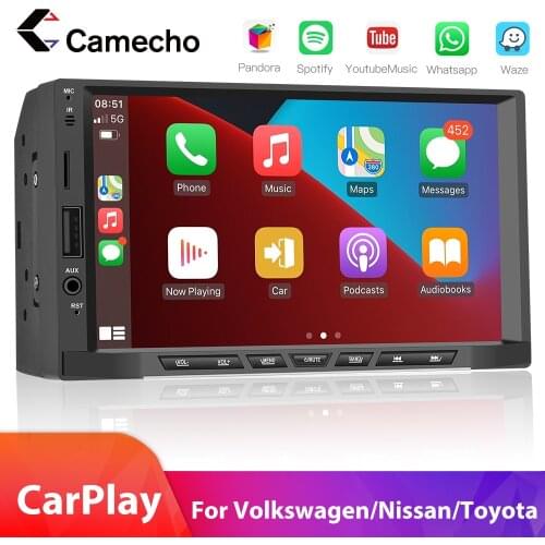 Camecho 1 Din Android 9.0 Car Radio Multimedia Retractable GPS Wifi Player 7'' Touch Screen Autoradio Bluetooth Car Audio Stereo