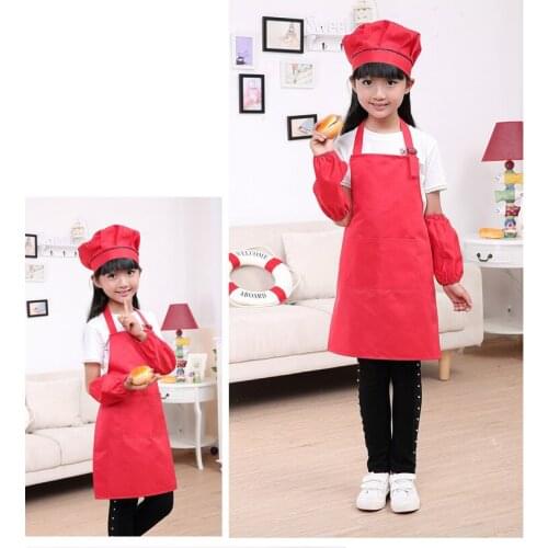 Children Cook Chef Uniform Halloween Cosplay Costumes Kids Wear Chef Kitchen Children Wear Uniform Apron + Hat + Gloves