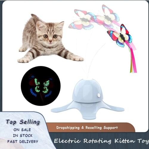 Cat Toys Funny Exercise toy Electric Rotating Kitten Toys with Butterfly Boring Interactive Pet Smart Automatic Interactive Toy
