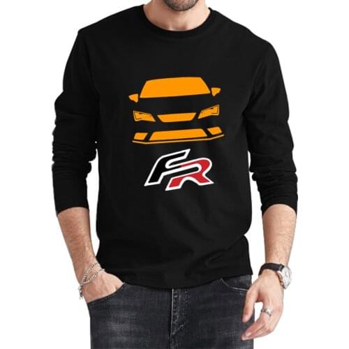 Seat Leon Fr cupra Logo Classic Black T Shirt 2021 Newest Summer Mens Long Sleeve Popular Tees Shirt Tops Novel Unisex