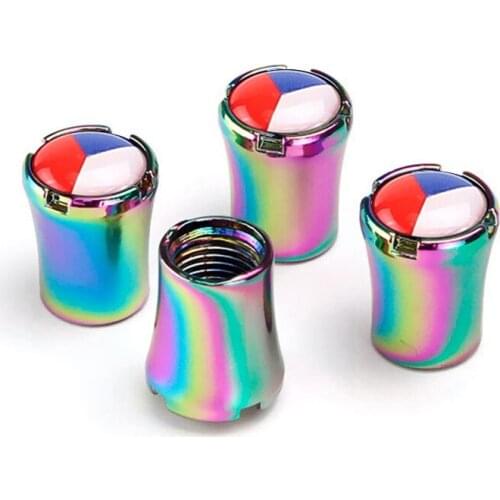4pcs/Lot Czech Republic Flag Car Tire Valve Caps For Toyota Avensis Yaris CHR Wheel Tires Air Dust Waterproof Screw Airtight Cap