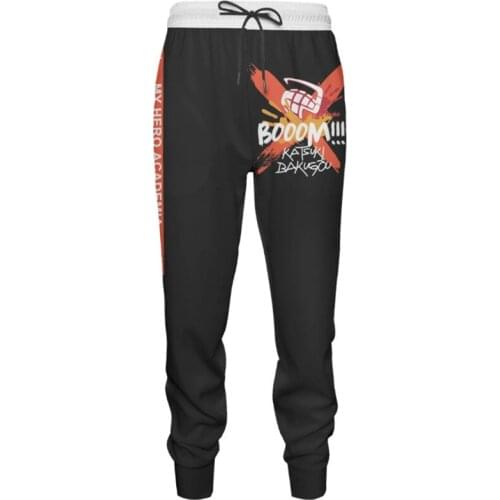 Anime My Hero Academia Cosplay Fashion Sports Casual Printing Pattern Hip Hop Joggers Mens Trousers Student Sweatpants Costume