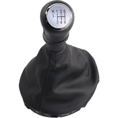 5 6 speed Leather Car Shift Gear Knob Lever Gaitor Boot Cover For VW Transporter Multivan Caravelle T5 2003- 2010