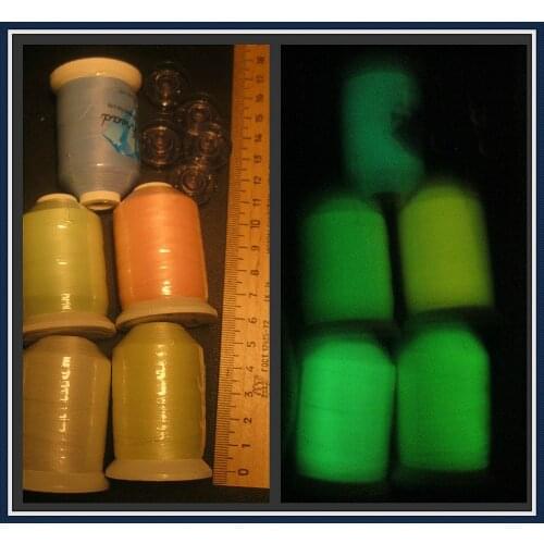 1000m Mini Spool 100% Nylon Glow in the Dark Thread Lunimous Sewing Embroidery Thread Filament With 5 Popular Colors Optional