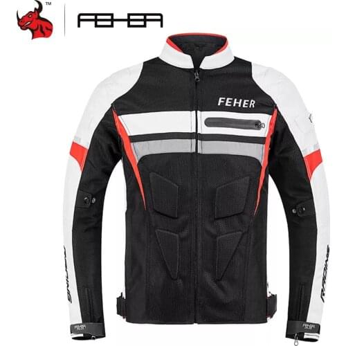 FEHER Motorcycle Jacket Man Reflective Motocross Jacket Waterproof Motorbike Biker Moto Jacket Breathable Protection