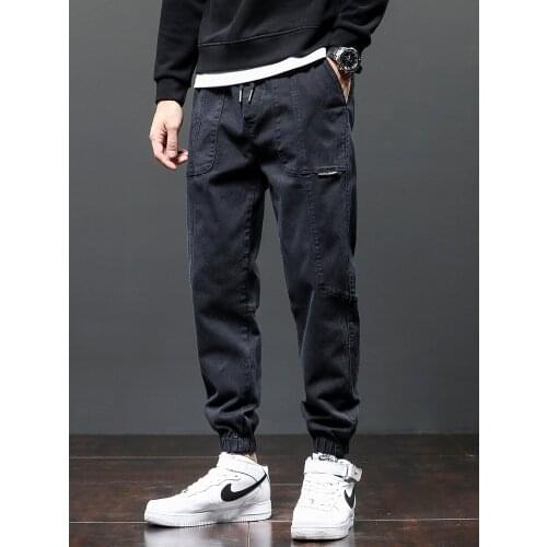 2021 Spring Summer Large Size Pants Men Casual Joggers Sweatpants Fashion Casual Fitness Trousers Ankle-length Mens Pants D123