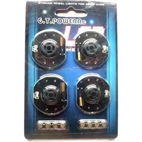 FATJAY 4pcs GT Power Dynamic Wheel LED Light set for RC Drift Car Brake Disc