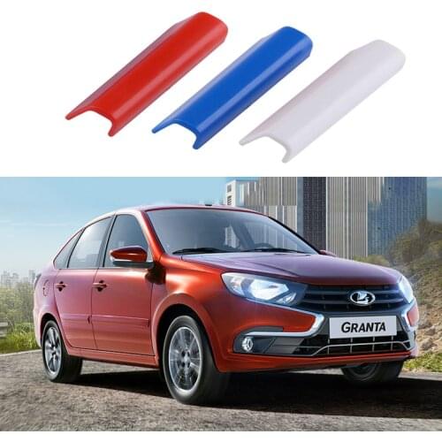 3Pcs Plastic Car Front Grille Grill Cover Trim Russia Flag Color Fit for LADA Granta Largus Kalina Niva Priora Smara X-Ray Vesta