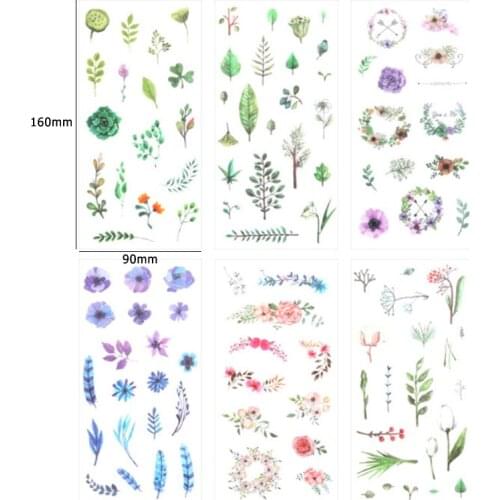 6sheets/pack plants series DIY decoration daily phone sticker scrapbooking seal label children dairy sticker