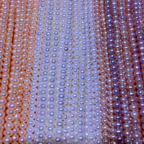 Wholesale 4-5MM Real Cultured Freshwater Potato Shape Pearl Necklace Strand String Jewelry Beads Accessory 10pcs/lot