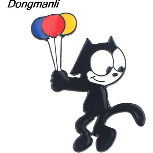 P4242 Dongmanli Jewelry Cats Metal Enamel Pins and Brooches for Women Fashion Lapel Pin Bags Badge Gifts