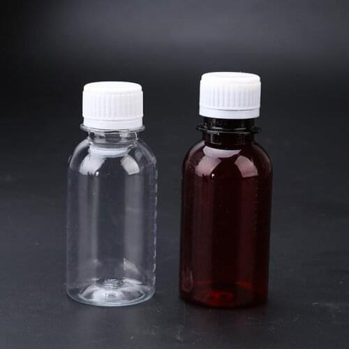 100ml Plastic PET Bottle With Scale, Packing Sample Bottle, Small Bottle, Liquid Bottles-- Screw Safety Cap F20173146