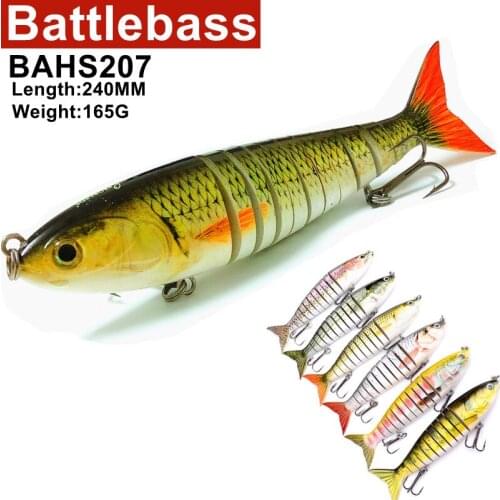 New Big Fishing lures Quality Hard Baits 10 Segments Jointed Bait 24cm 164.5g Swimbait Lifelike Wobblers Fishing Tackle for Pike