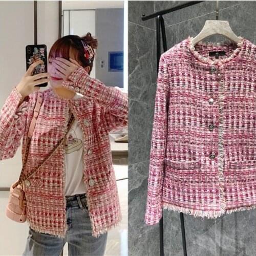 Early Autumn new small fragrant thick nylon knitted coat S9829