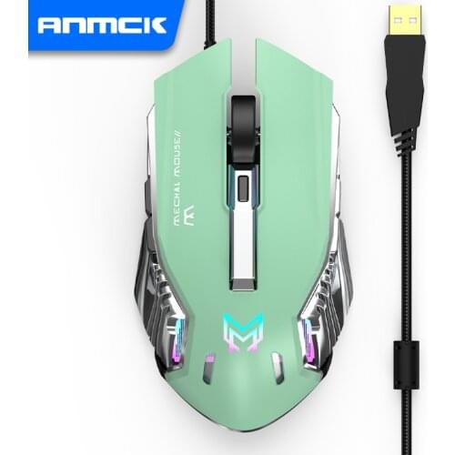Anmck Pro Gamer Gaming Mouse Programmable Macro 8000DPI Adjustable Wired Optical LED Computer Mice USB Cable Mouse for laptop PC