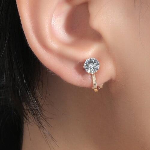 Earrings specially designed for women Gold color earrings inlaid cubic zirconia Sweet accessories for girlfriend surprise gifts