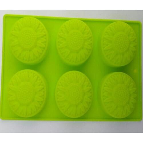 6 cavity pear sun flower shape silicone mold fondant cake decoration mold ice mold resin clay craft mold DIY tool