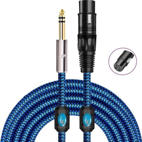 Stereo 1/4'' TRS (6.35mm Jack) Male to XLR Female Audio Cable For Amplifier Mixer Console Microphone Cords 1m 2m 3m 45m