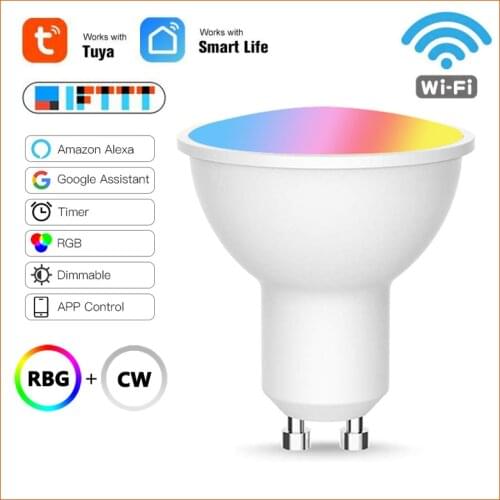 GU10 LED Lamp RGB 4W RGBW RGBWW GU10 Led Spots Light 85-265V RGB Lamp Bombillas Led GU10 DIY Colors With Alexa Smart Life APP