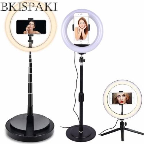 Video Light Dimmable LED Selfie Ring Light USB ring lamp Photography Light with Phone Holder Tripod stand for Makeup Tiktok Live