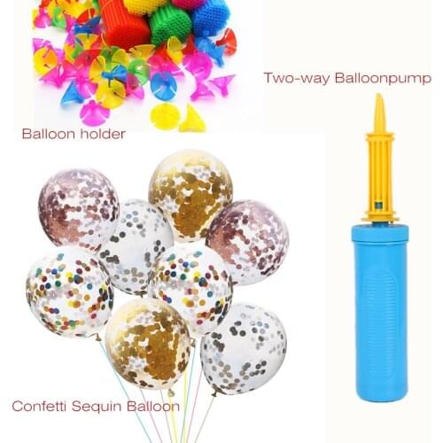 Confetti Ballon 12",Two-way Balloon pump ,Balloon holder, DIY Birthday Party Decorations kids Air Globos Wedding Decorations