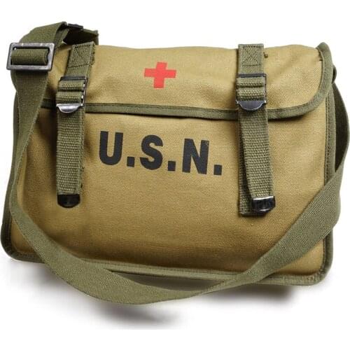WWII WW2 US Army Korean War US U.S.N. Medical First Aid Bag Tool Kit Outdoor
