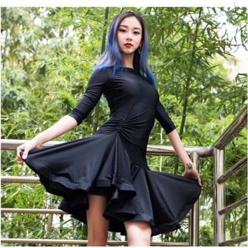 2021 New Latin Dance Dress Modern Salsa Cha Cha Latin Dance Skirt Tango Rumba Samba Ballroom Fashion Women Long Sleeve