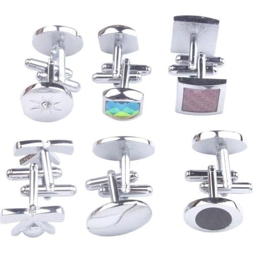 12Sets of Mixed Lots Enamel Cufflinks Silver Color Cuff Links #91436